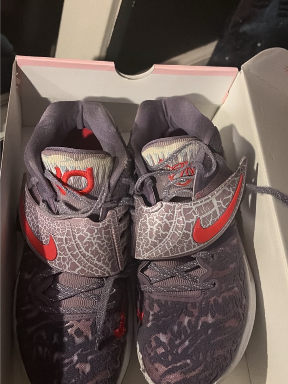 Nike Girls' Purple Athletic Sneakers with Red Swoosh Accent